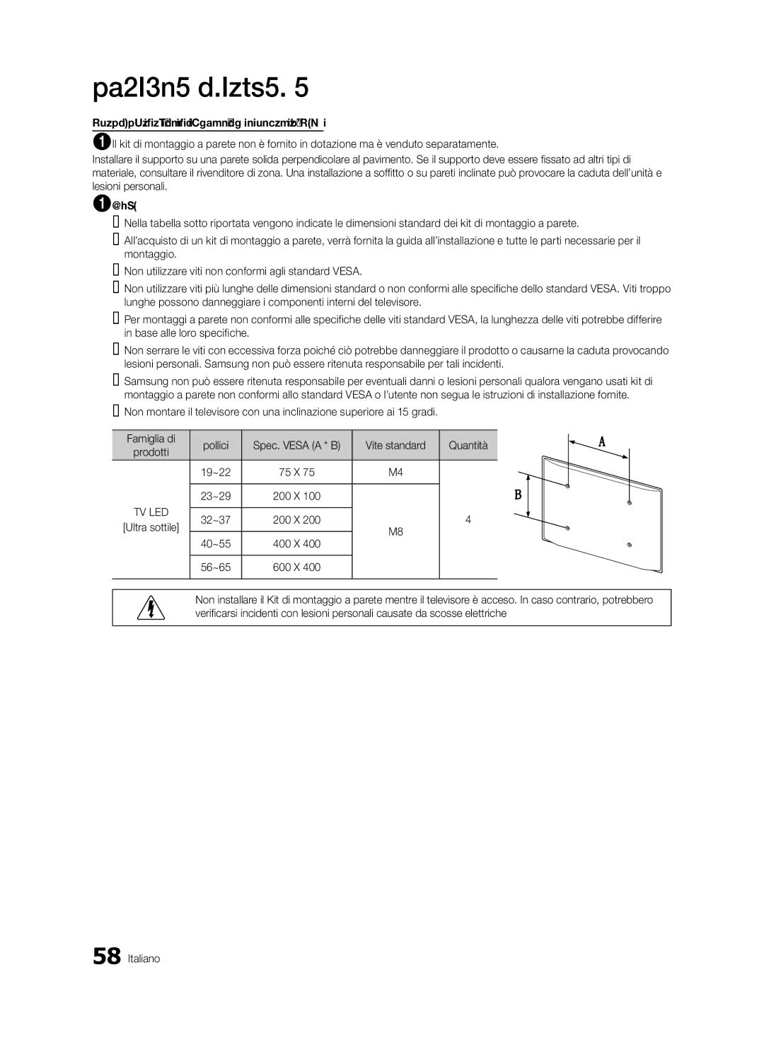 Samsung UE32C8780XSXZG, UE55C8790XZXZG, UE55C8700XSXXN, UE46C8780XSXZG, UE46C8700XSXXN manual Vite standard Quantità, Prodotti 