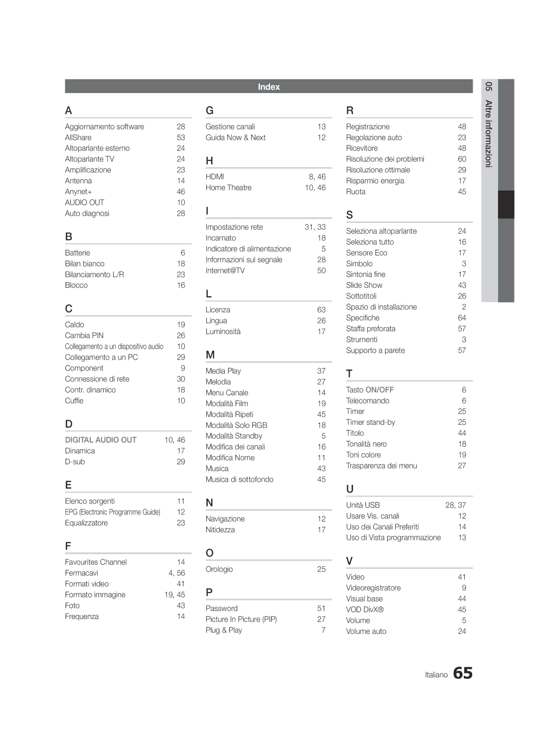 Samsung UE46C8700XSXZG manual Dinamica Sub Elenco sorgenti, Gestione canali Guida Now & Next, Uso di Vista programmazione 