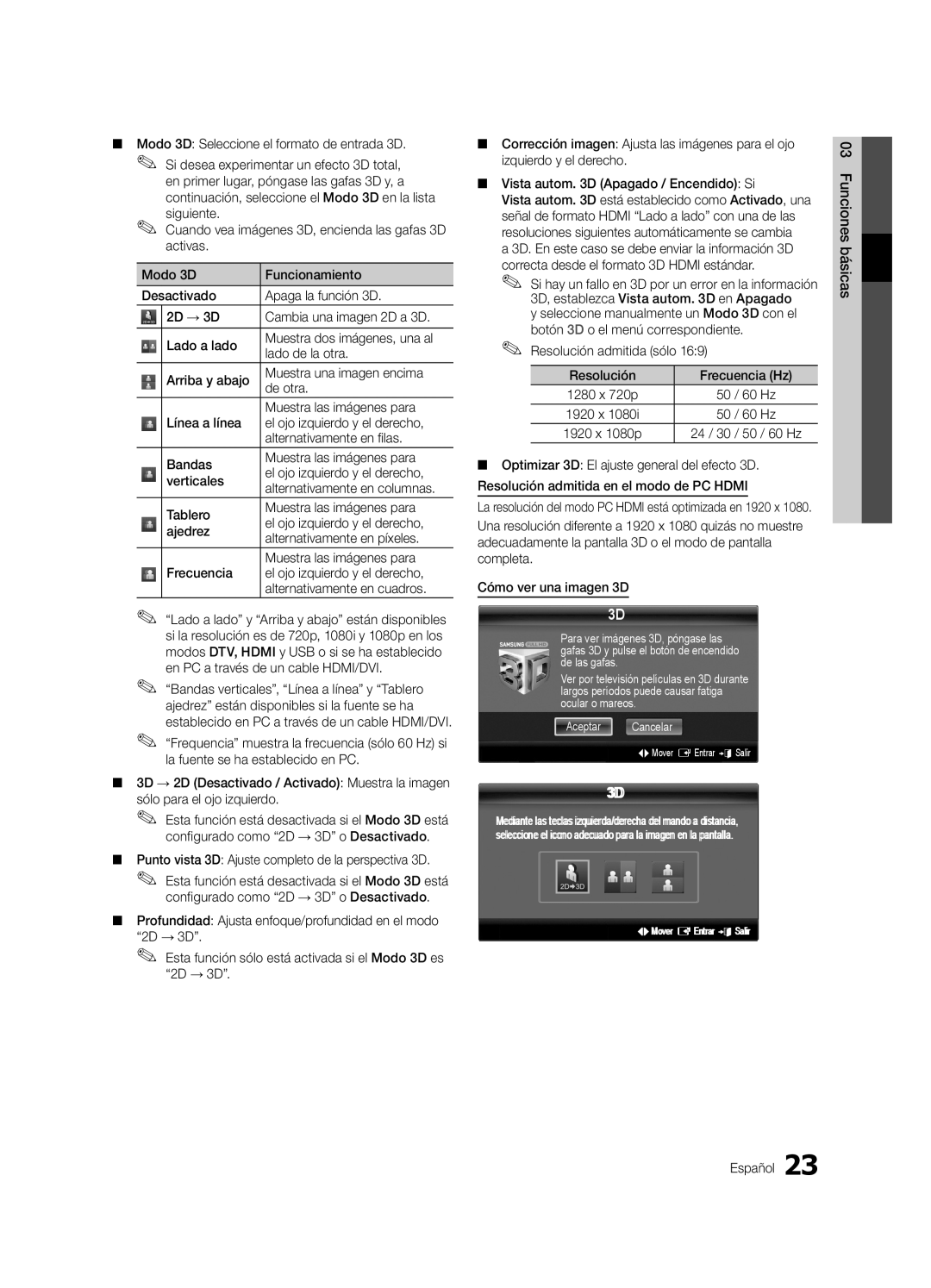 Samsung UE55C9000ZWXTK, UE55C9000ZWXXC, UE46C9000ZWXXN, UE55C9000SWXXN Punto vista 3D Ajuste completo de la perspectiva 3D 