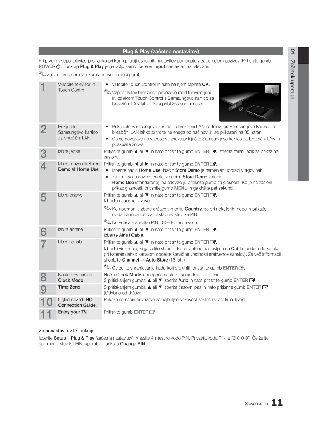 Samsung UE40C9000SWXXH, UE55C9000ZWXXC, UE46C9000ZWXXN, UE55C9000SWXXN, UE55C9000ZWXXN manual Plug & Play začetna nastavitev 