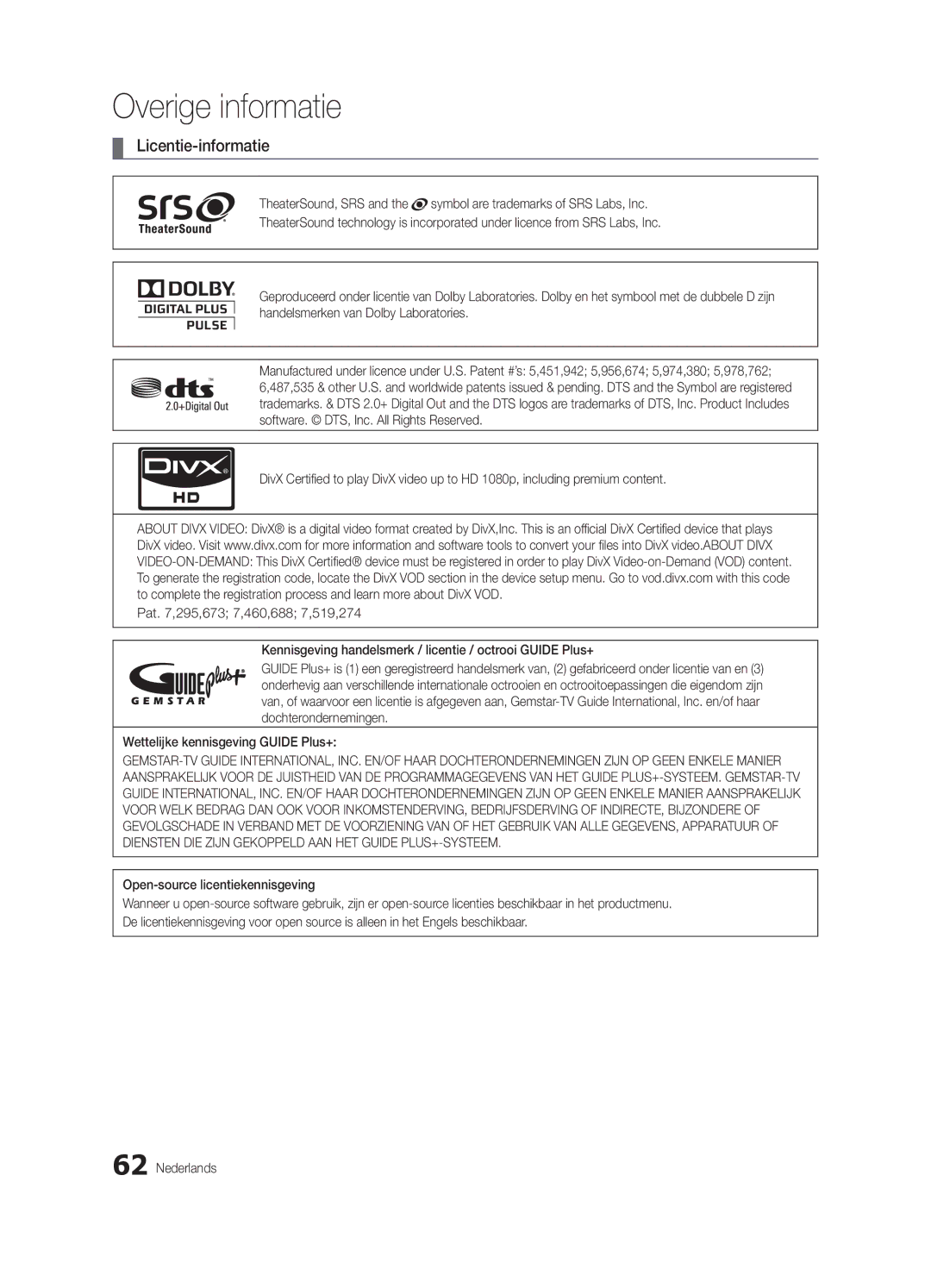 Samsung UE55C9000SWXZF, UE55C9000ZWXXC, UE46C9000ZWXXN, UE55C9000SWXXN Licentie-informatie, Open-source licentiekennisgeving 