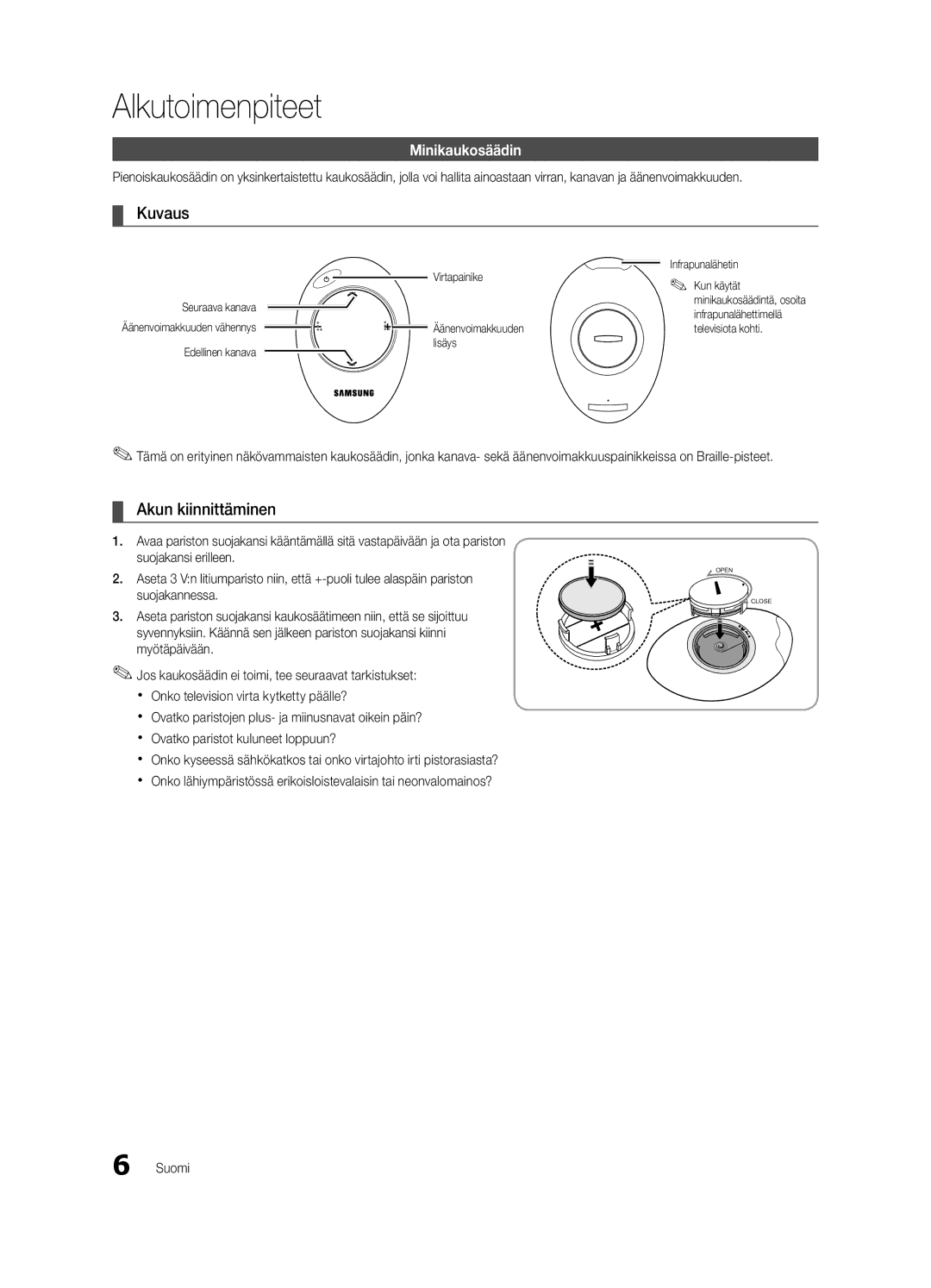 Samsung UE55C9000SWXXN, UE55C9090SWXZG, UE55C9000ZWXXC, UE55C9090ZWXZG manual Kuvaus, Akun kiinnittäminen, Minikaukosäädin 