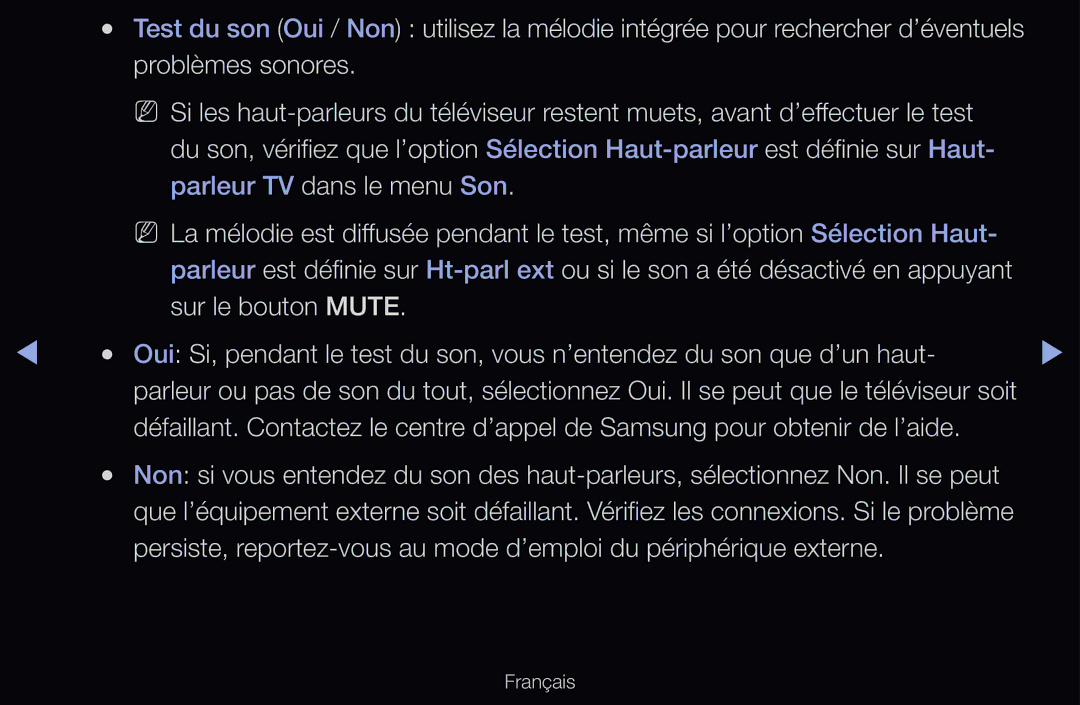 Samsung UE40D6300SSXZF, UE55D6200TSXZF, UE46D6200TSXZF, UE40D6530WSXZF, UE40D6510WSXZF manual Parleur TV dans le menu Son 