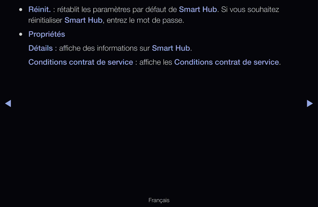 Samsung UE32D6500VQXZT, UE55D6200TSXZF, UE46D6200TSXZF, UE40D6530WSXZF manual Détails affiche des informations sur Smart Hub 