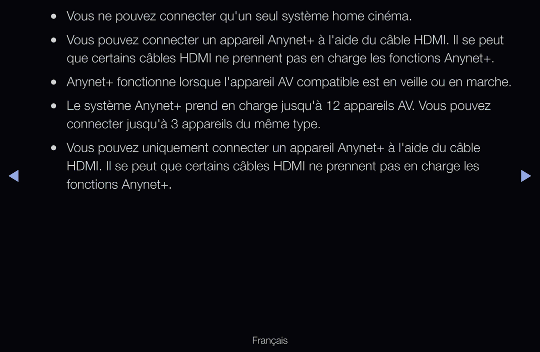 Samsung UE32D6750WSXZF, UE55D6200TSXZF, UE46D6200TSXZF manual Vous ne pouvez connecter quun seul système home cinéma 