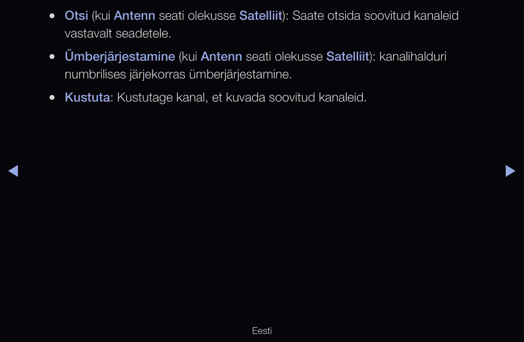 Samsung UE37D6500VSXXH, UE55D6200TSXZG, UE40D6200TSXZG, UE40D6000TWXXH Kustuta Kustutage kanal, et kuvada soovitud kanaleid 