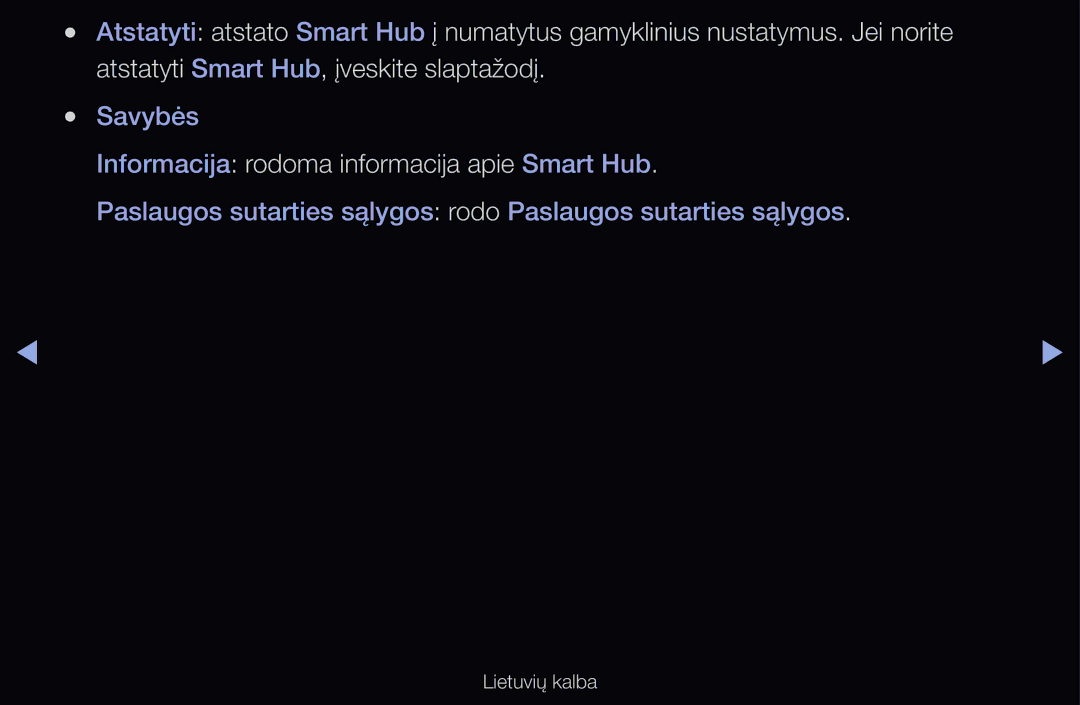 Samsung UE40D6500VSXXH, UE55D6200TSXZG, UE40D6200TSXZG, UE40D6000TWXXH manual Informacija rodoma informacija apie Smart Hub 