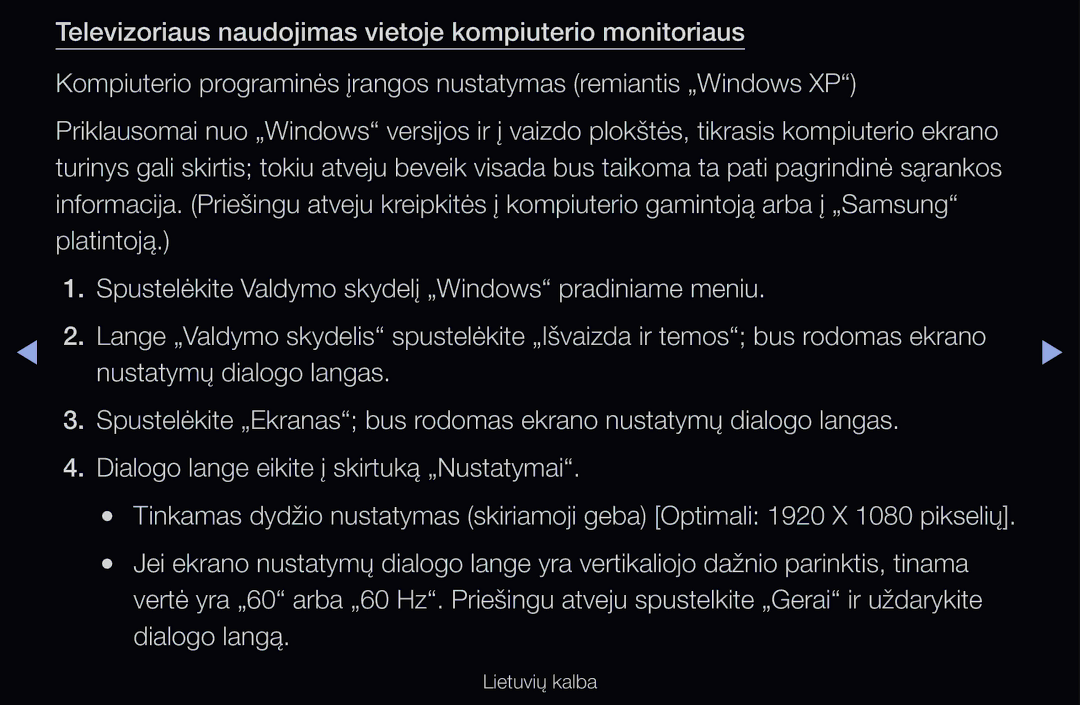 Samsung UE46D6570WSXXH, UE55D6200TSXZG, UE40D6200TSXZG, UE40D6000TWXXH, UE40D6500VSXXH, UE46D6510WSXZG manual Lietuvių kalba 