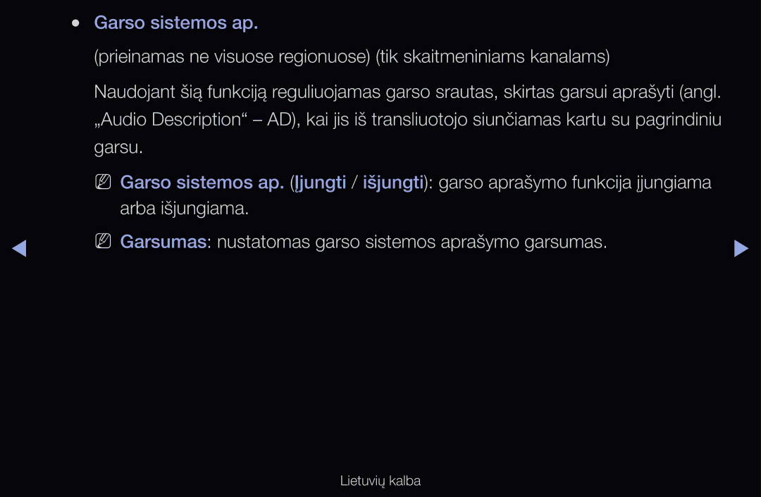 Samsung UE46D6510WSXZG, UE55D6200TSXZG, UE40D6200TSXZG manual Prieinamas ne visuose regionuose tik skaitmeniniams kanalams 