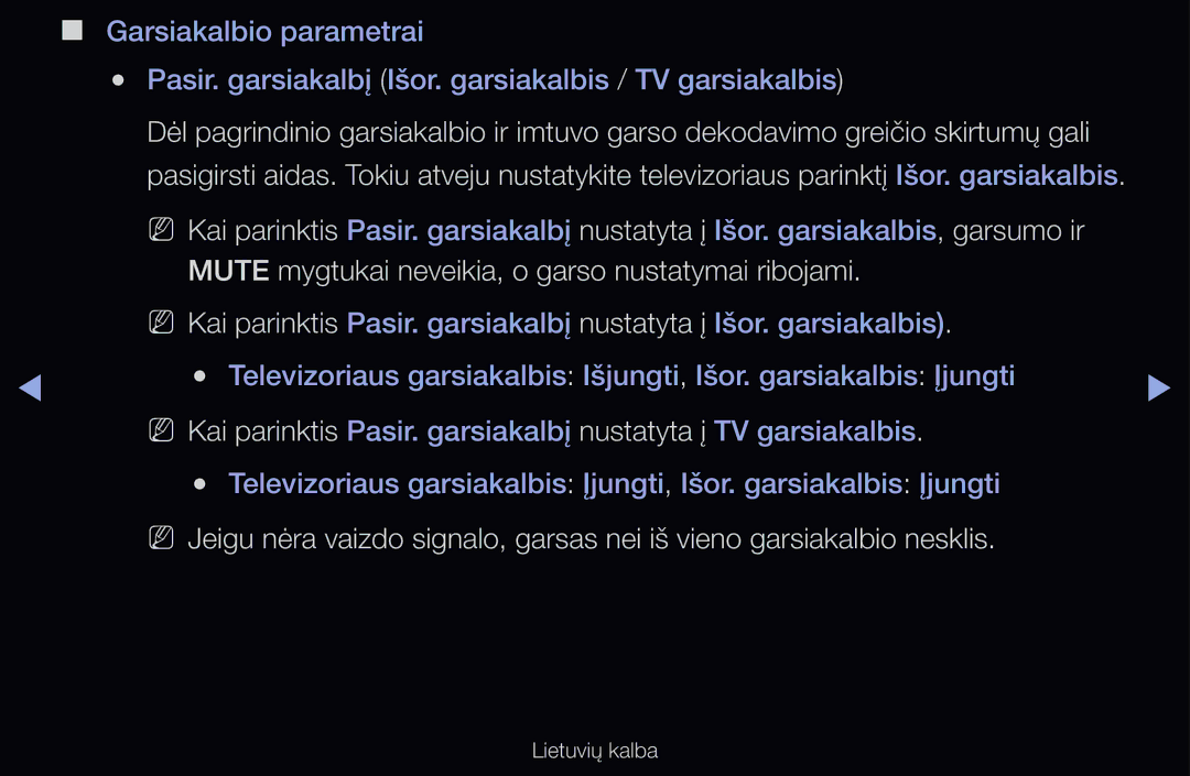 Samsung UE40D6570WSXXH, UE55D6200TSXZG, UE40D6200TSXZG, UE40D6000TWXXH, UE40D6500VSXXH, UE46D6510WSXZG manual Lietuvių kalba 