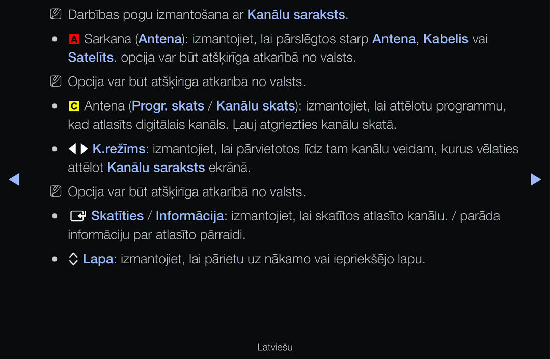 Samsung UE46D6000TWXXH, UE55D6200TSXZG, UE40D6200TSXZG, UE40D6000TWXXH, UE40D6500VSXXH manual Attēlot Kanālu saraksts ekrānā 
