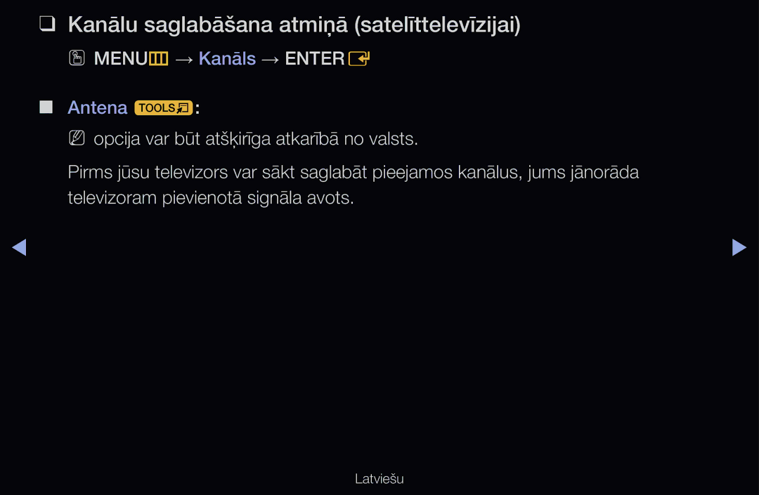 Samsung UE46D6500VSXXH, UE55D6200TSXZG manual Kanālu saglabāšana atmiņā satelīttelevīzijai, OO MENUm → Kanāls → Entere 