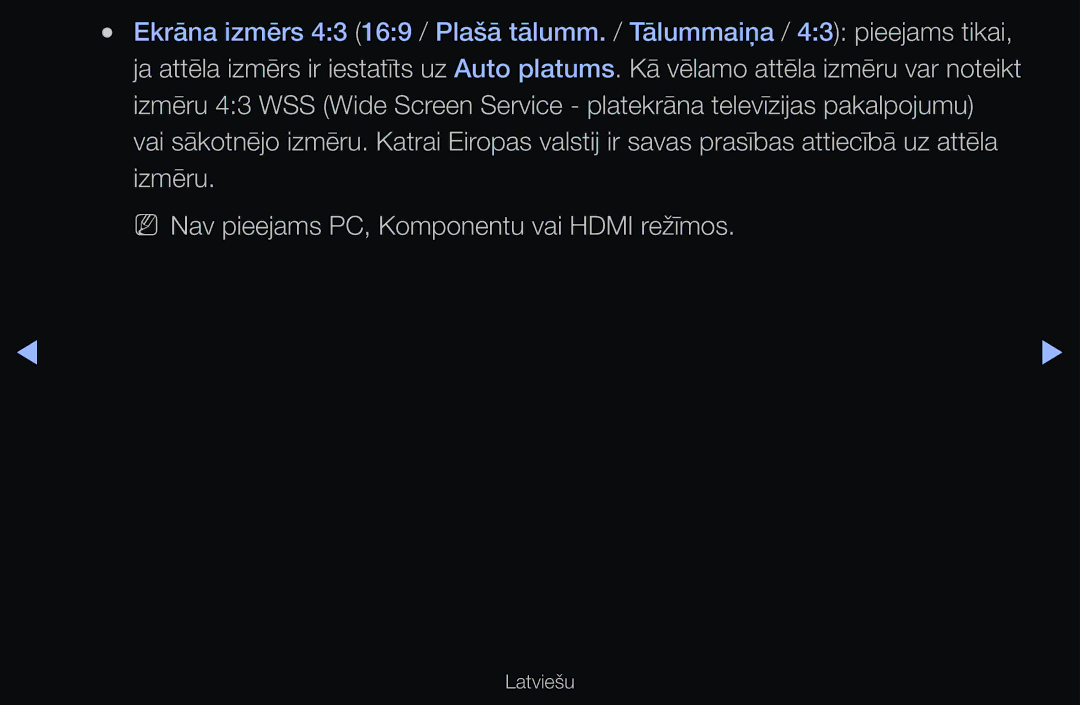 Samsung UE40D6100SWXXH, UE55D6200TSXZG, UE40D6200TSXZG, UE40D6000TWXXH manual NN Nav pieejams PC, Komponentu vai Hdmi režīmos 