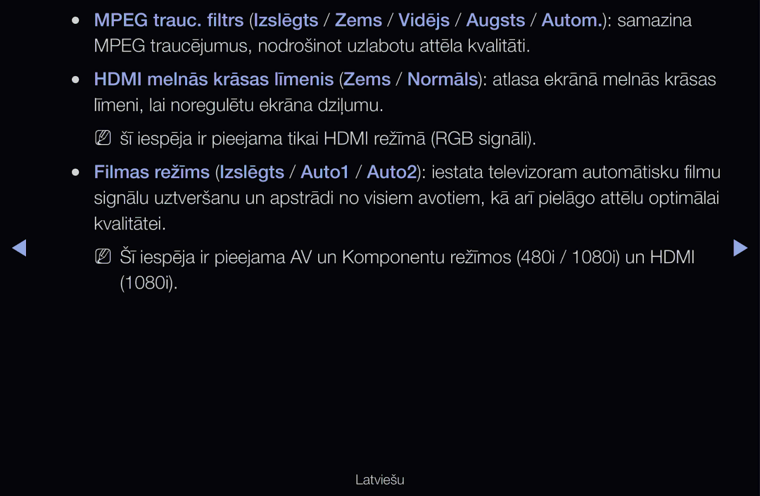 Samsung UE32D6500VSXXH, UE55D6200TSXZG manual Mpeg traucējumus, nodrošinot uzlabotu attēla kvalitāti, Kvalitātei, 1080i 