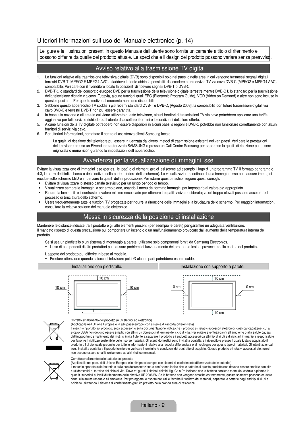 Samsung UE60D8000YQXZT, UE55D8000YQXZT, UE40D8000YQXZT manual Ulteriori informazioni sull’uso del Manuale elettronico p 