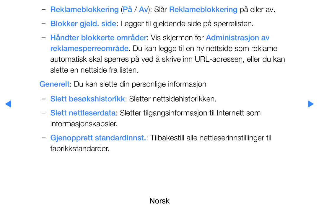 Samsung UE60D8005YUXXE, UE55D8005YUXXE, UE46D7005LUXXE manual Reklameblokkering På / Av Slår Reklameblokkering på eller av 