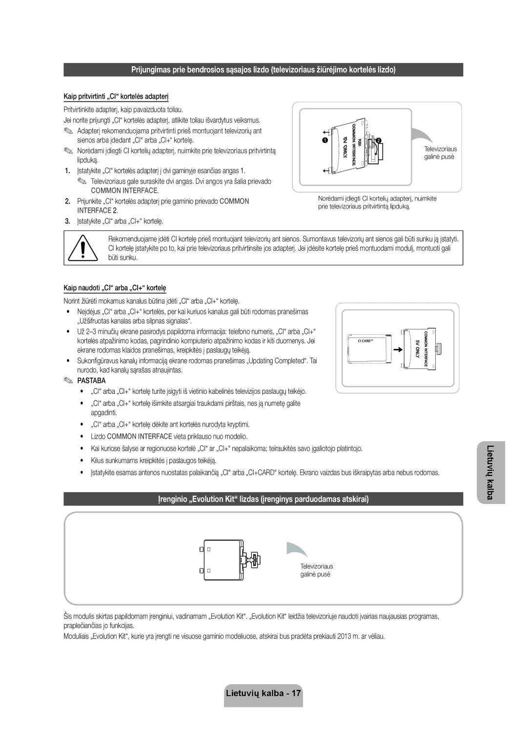 Samsung UE40ES7000SXXH, UE55ES7000SXXH, UE46ES7000SXXH manual Televizoriaus galinė pusė 