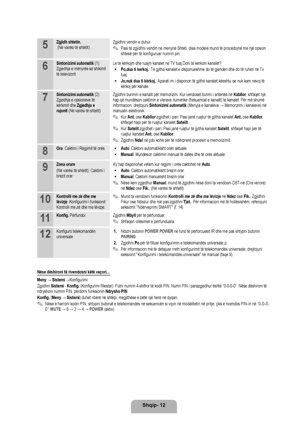 Samsung UE46ES7000SXXH, UE55ES7000SXXH manual Zgjidh shtetin, Zona orare, Nëse dëshironi të rivendosni këtë veçori… 