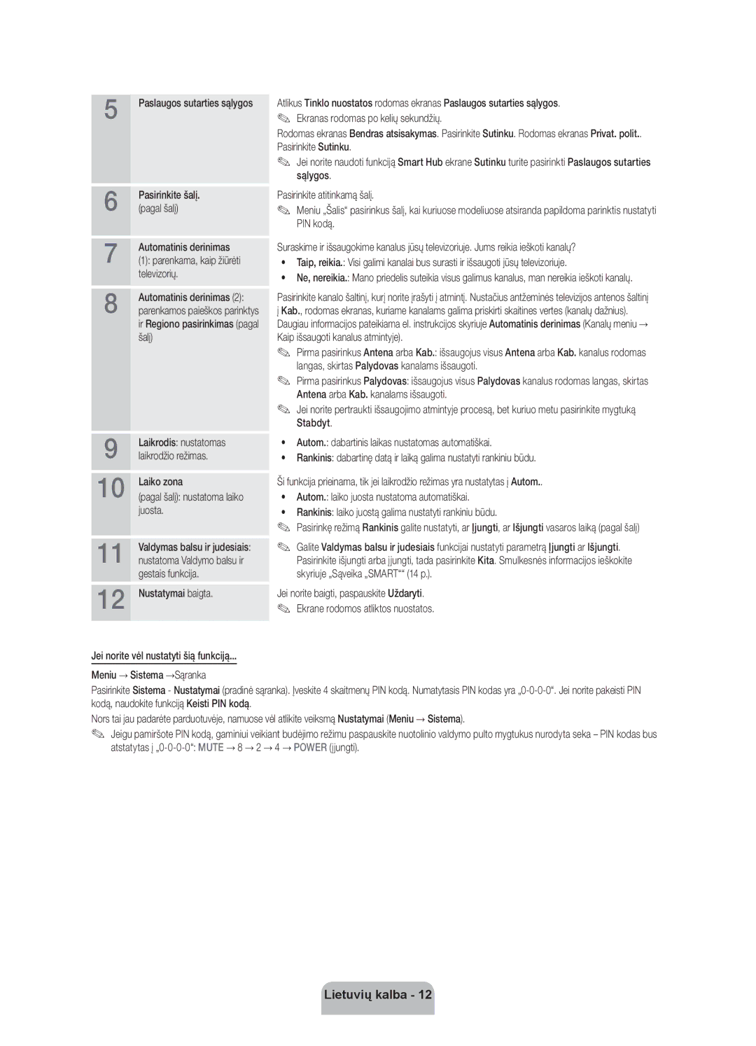 Samsung UE55ES8000SXXH manual Pasirinkite šalį, Pagal šalį, Automatinis derinimas, Televizorių, Juosta, Gestais funkcija 