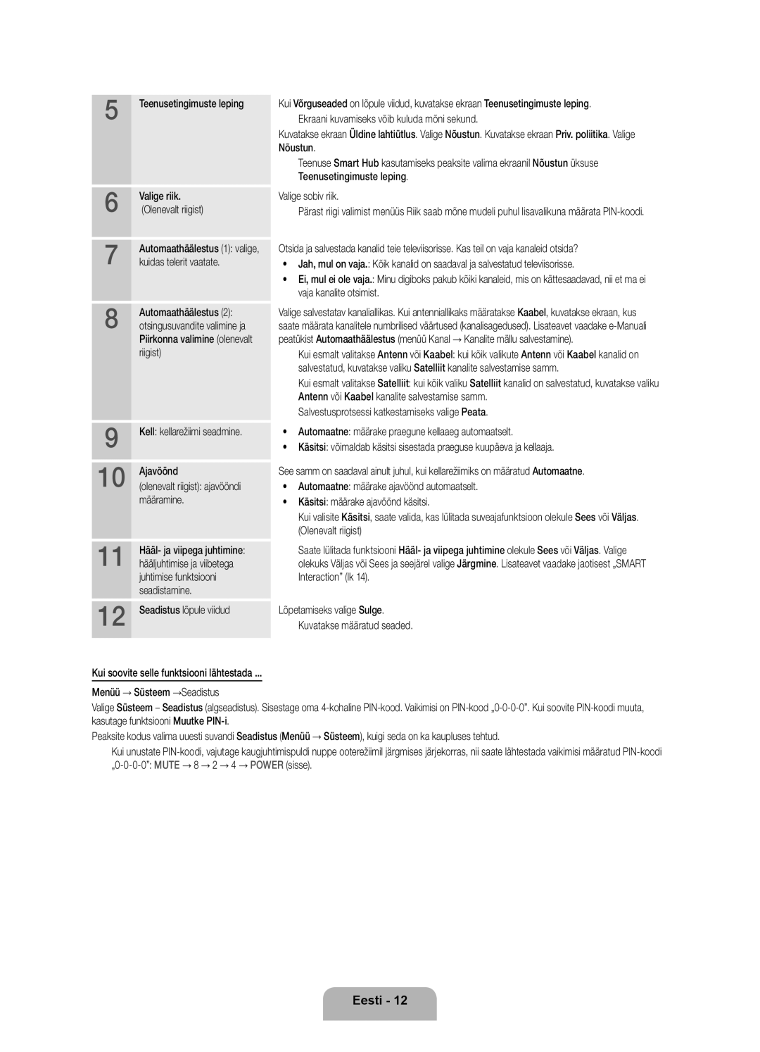 Samsung UE40ES8000SXXH manual Valige riik, Olenevalt riigist, Kuidas telerit vaatate, Piirkonna valimine olenevalt riigist 