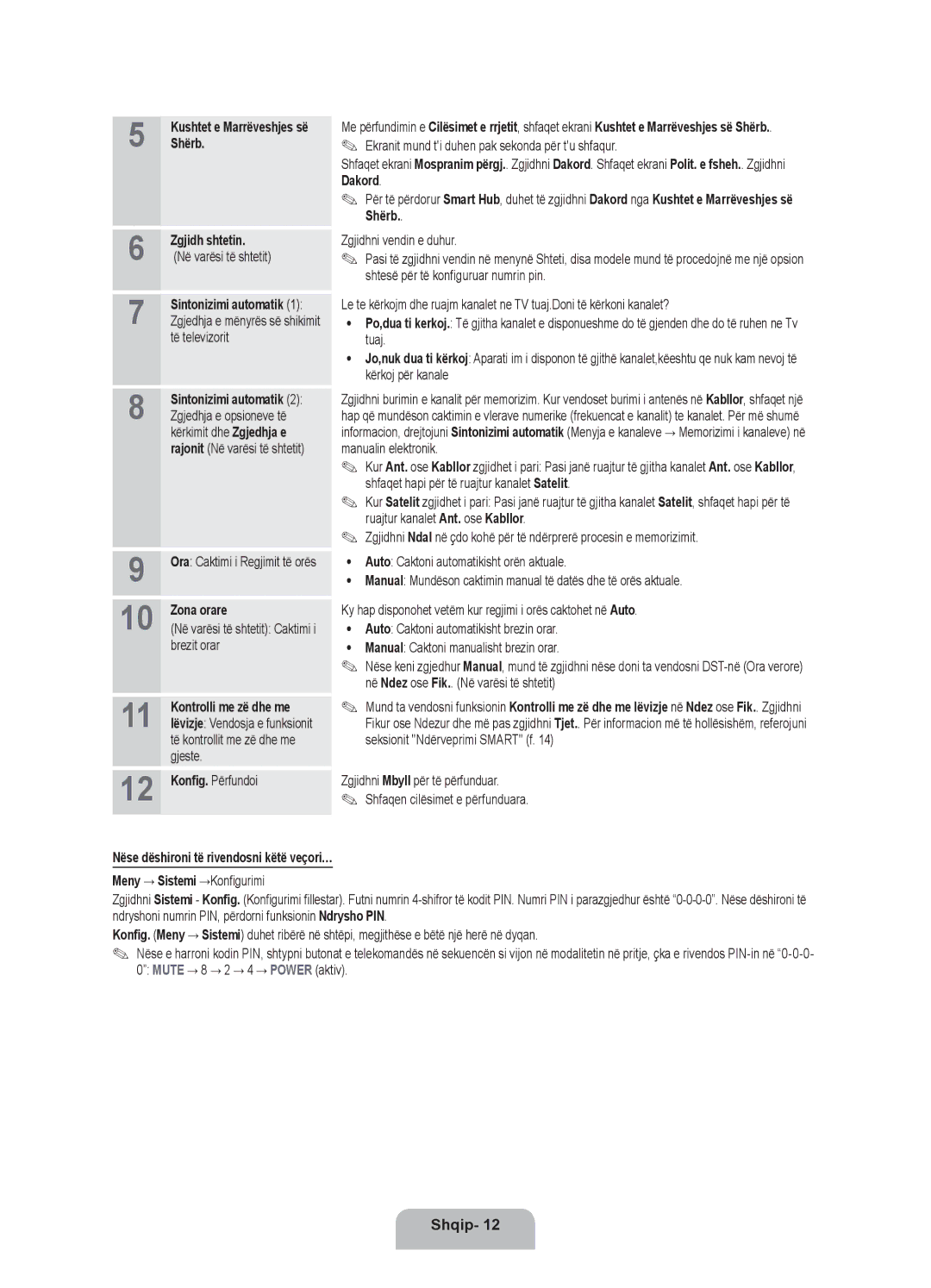 Samsung UE46ES8000SXXH, UE55ES8000SXXH manual Zgjidh shtetin, Zona orare, Nëse dëshironi të rivendosni këtë veçori… 