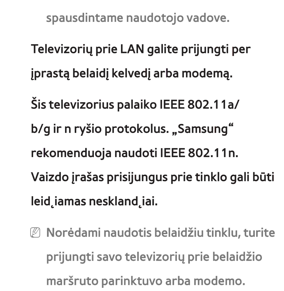 Samsung UE46ES7000SXXH, UE55ES8000SXXH, UE55ES7000SXXH, UE46ES8000SXXH, UE65ES8000SXXH manual Spausdintame naudotojo vadove 