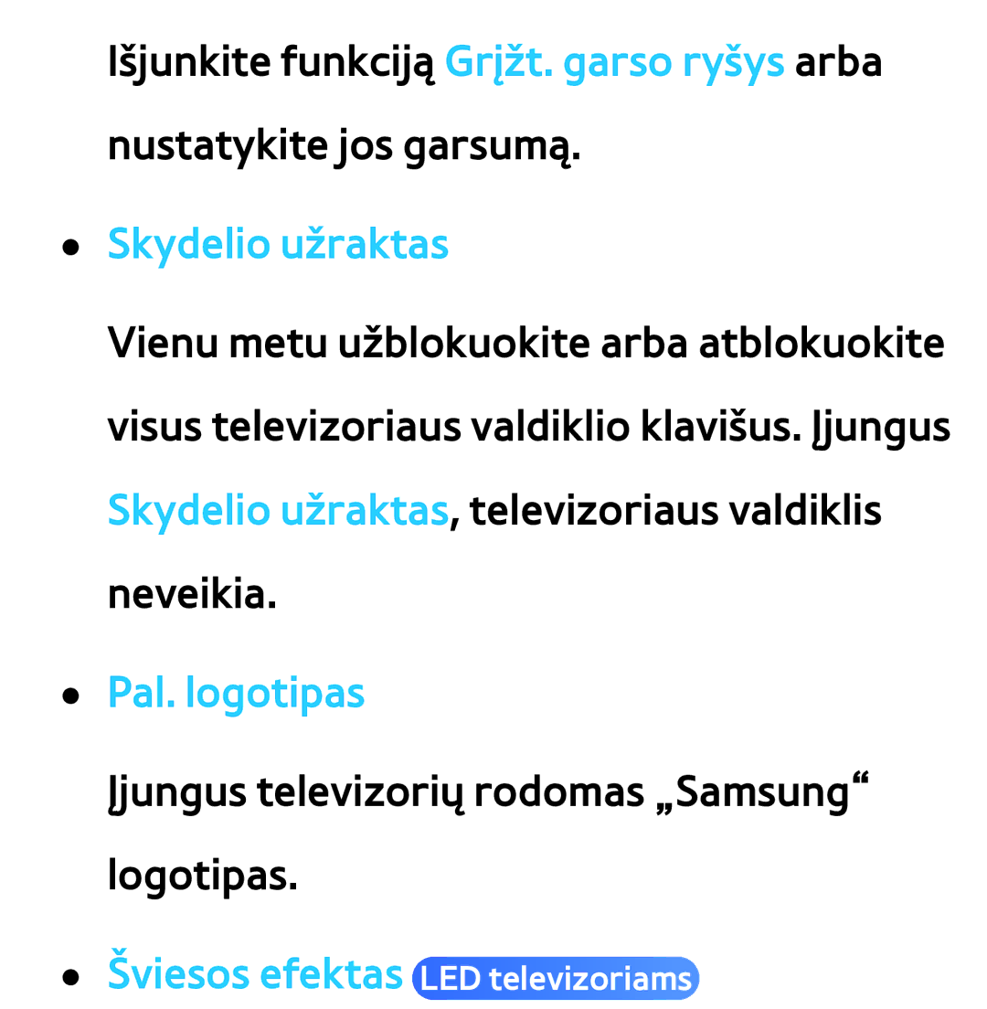 Samsung UE40ES8000SXXH, UE55ES8000SXXH, UE55ES7000SXXH, UE46ES8000SXXH, UE46ES7000SXXH manual Skydelio užraktas, Pal. logotipas 