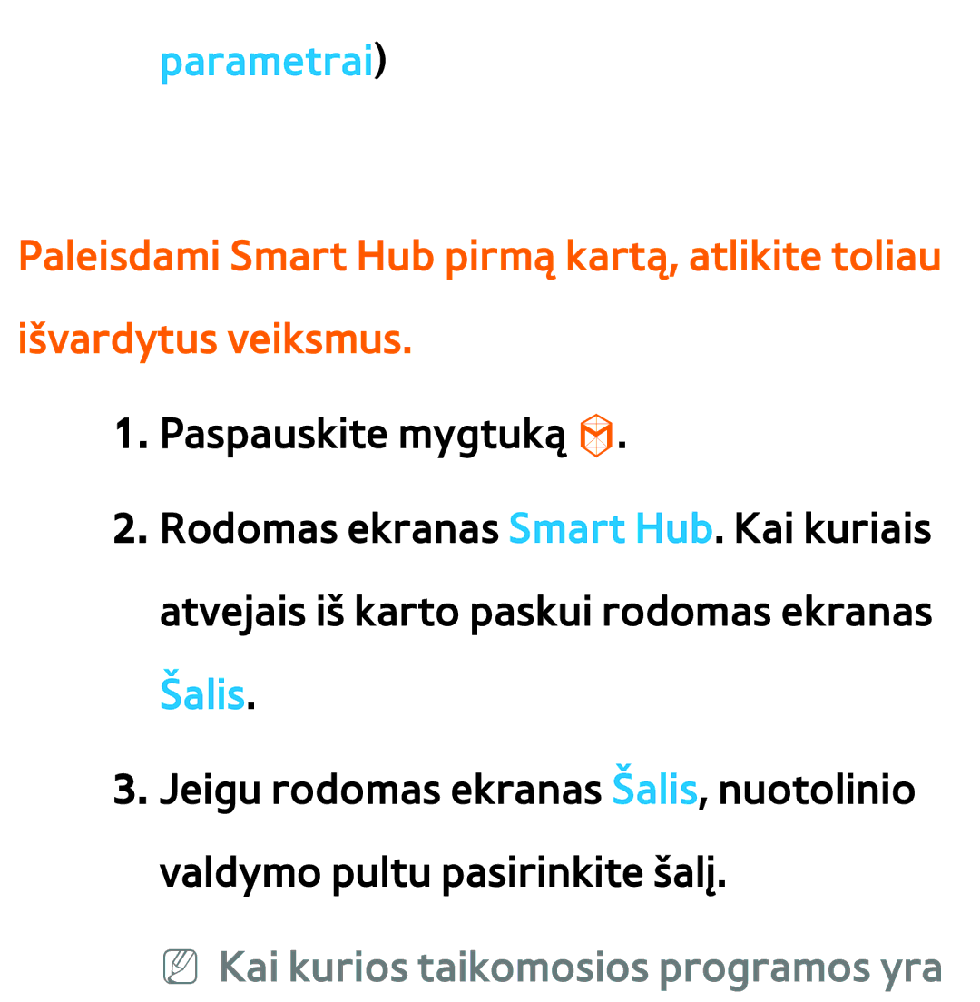 Samsung UE46ES7000SXXH, UE55ES8000SXXH, UE55ES7000SXXH manual Parametrai, Šalis, NN Kai kurios taikomosios programos yra 