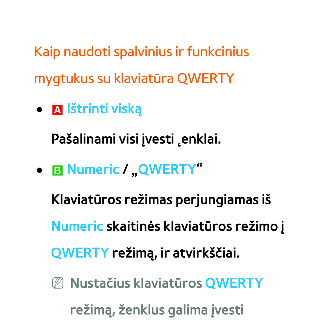 Samsung UE65ES8000SXXH, UE55ES8000SXXH, UE55ES7000SXXH, UE46ES8000SXXH manual AIštrinti viską Pašalinami visi įvesti ˛enklai 