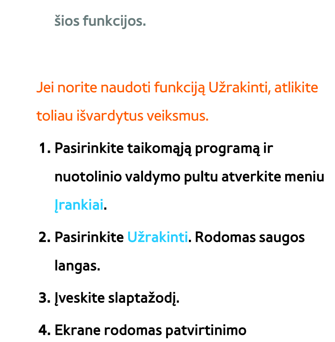 Samsung UE40ES7000SXXH, UE55ES8000SXXH, UE55ES7000SXXH, UE46ES8000SXXH, UE46ES7000SXXH manual Šios funkcijos, Įrankiai 