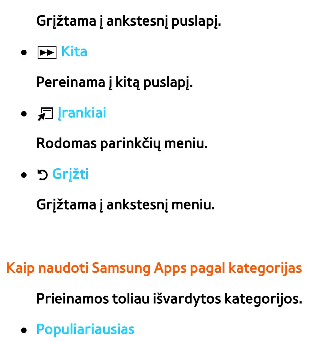 Samsung UE46ES8000SXXH, UE55ES8000SXXH, UE55ES7000SXXH, UE46ES7000SXXH, UE65ES8000SXXH, UE40ES8000SXXH manual Populiariausias 