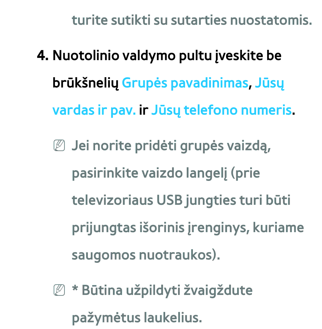 Samsung UE40ES7000SXXH, UE55ES8000SXXH, UE55ES7000SXXH, UE46ES8000SXXH manual Turite sutikti su sutarties nuostatomis 