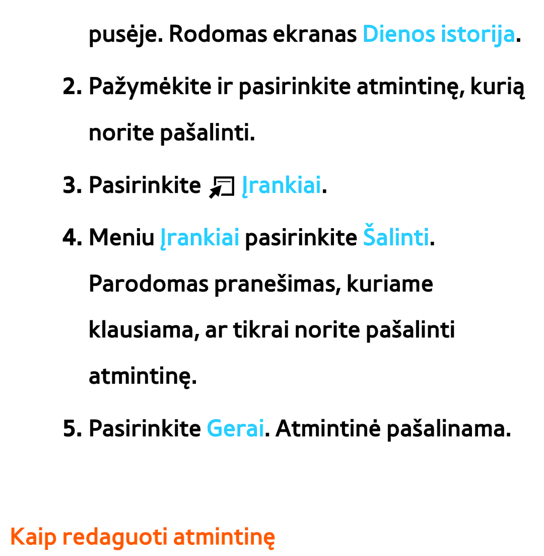 Samsung UE40ES8000SXXH, UE55ES8000SXXH, UE55ES7000SXXH, UE46ES8000SXXH, UE46ES7000SXXH manual Kaip redaguoti atmintinę 