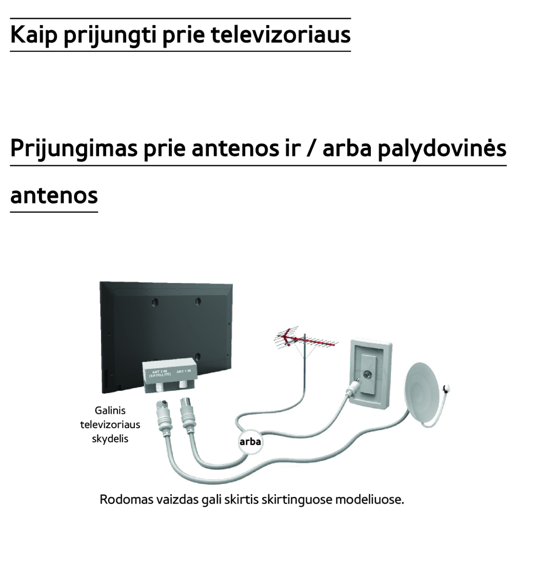 Samsung UE40ES8000SXXH, UE55ES8000SXXH, UE55ES7000SXXH, UE46ES8000SXXH Rodomas vaizdas gali skirtis skirtinguose modeliuose 