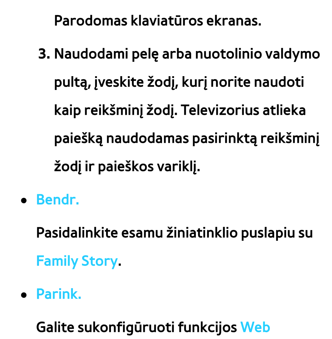 Samsung UE75ES9000SXXH, UE55ES8000SXXH, UE55ES7000SXXH, UE46ES8000SXXH, UE46ES7000SXXH manual Bendr, Family Story Parink 