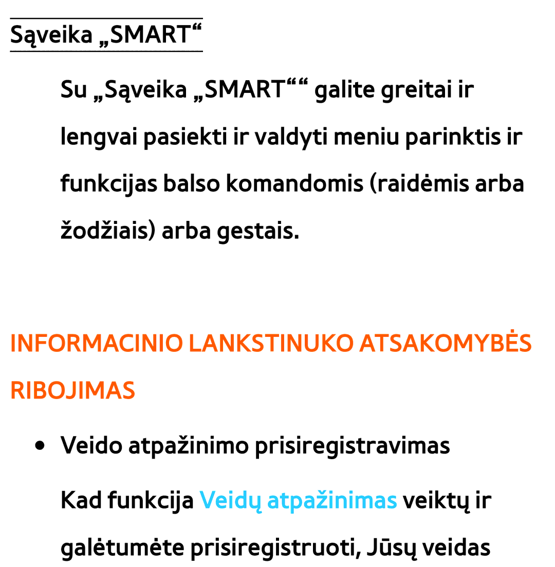 Samsung UE40ES7000SXXH, UE55ES8000SXXH, UE55ES7000SXXH, UE46ES8000SXXH manual Informacinio Lankstinuko Atsakomybės Ribojimas 