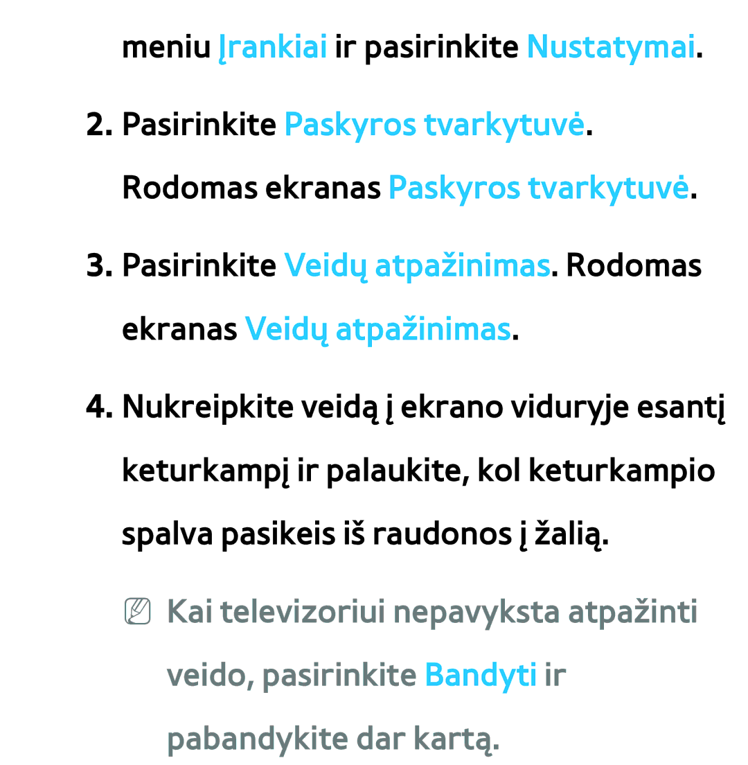 Samsung UE55ES8000SXXH, UE55ES7000SXXH, UE46ES8000SXXH, UE46ES7000SXXH manual Meniu Įrankiai ir pasirinkite Nustatymai 