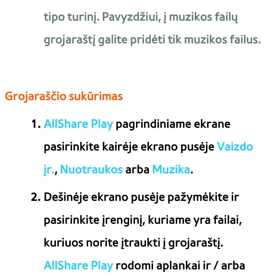 Samsung UE55ES7000SXXH, UE55ES8000SXXH, UE46ES8000SXXH, UE46ES7000SXXH Grojaraščio sukūrimas, Įr., Nuotraukos arba Muzika 