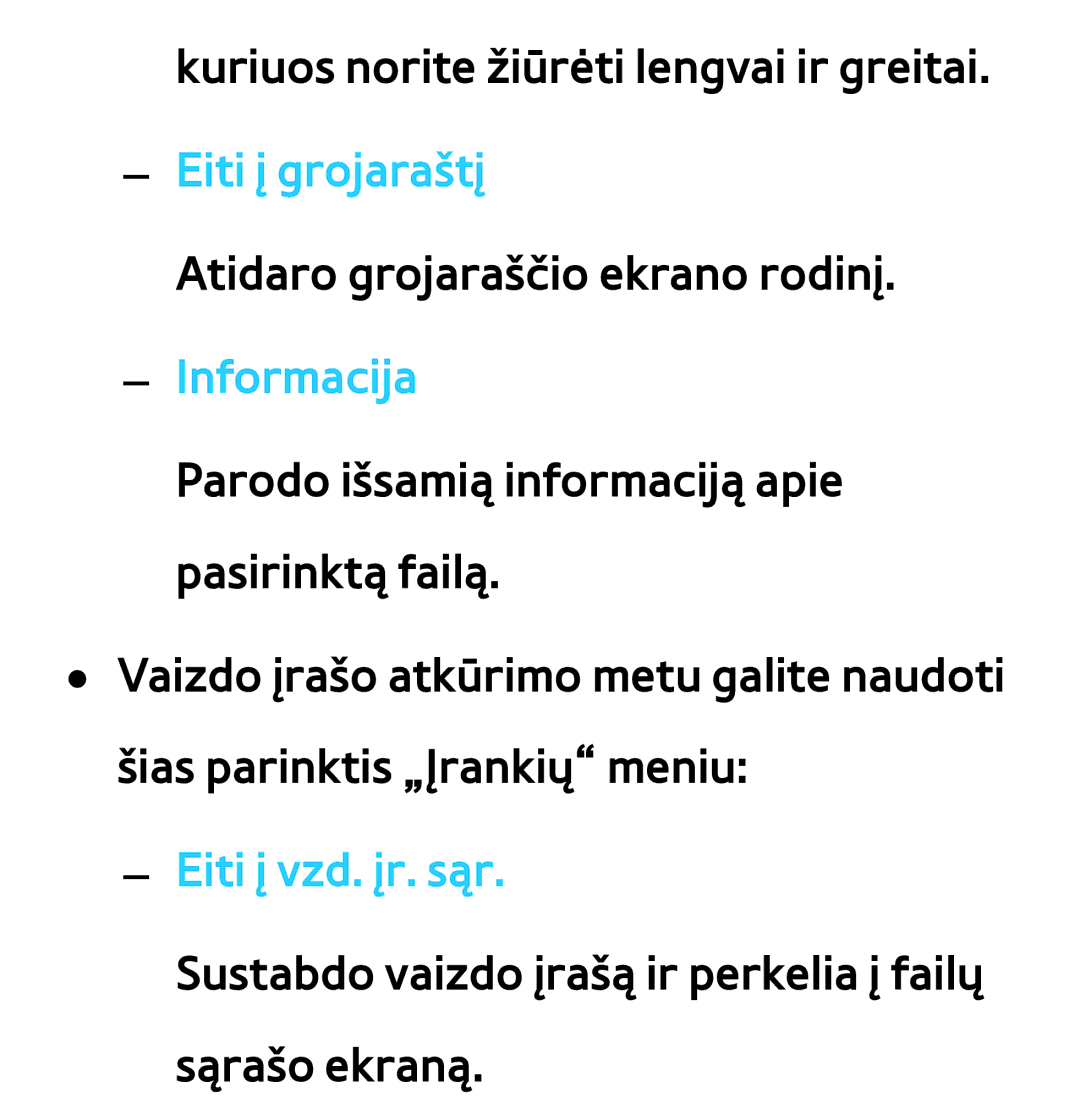 Samsung UE46ES8000SXXH, UE55ES8000SXXH, UE55ES7000SXXH, UE46ES7000SXXH, UE65ES8000SXXH Eiti į grojaraštį, Eiti į vzd. įr. sąr 