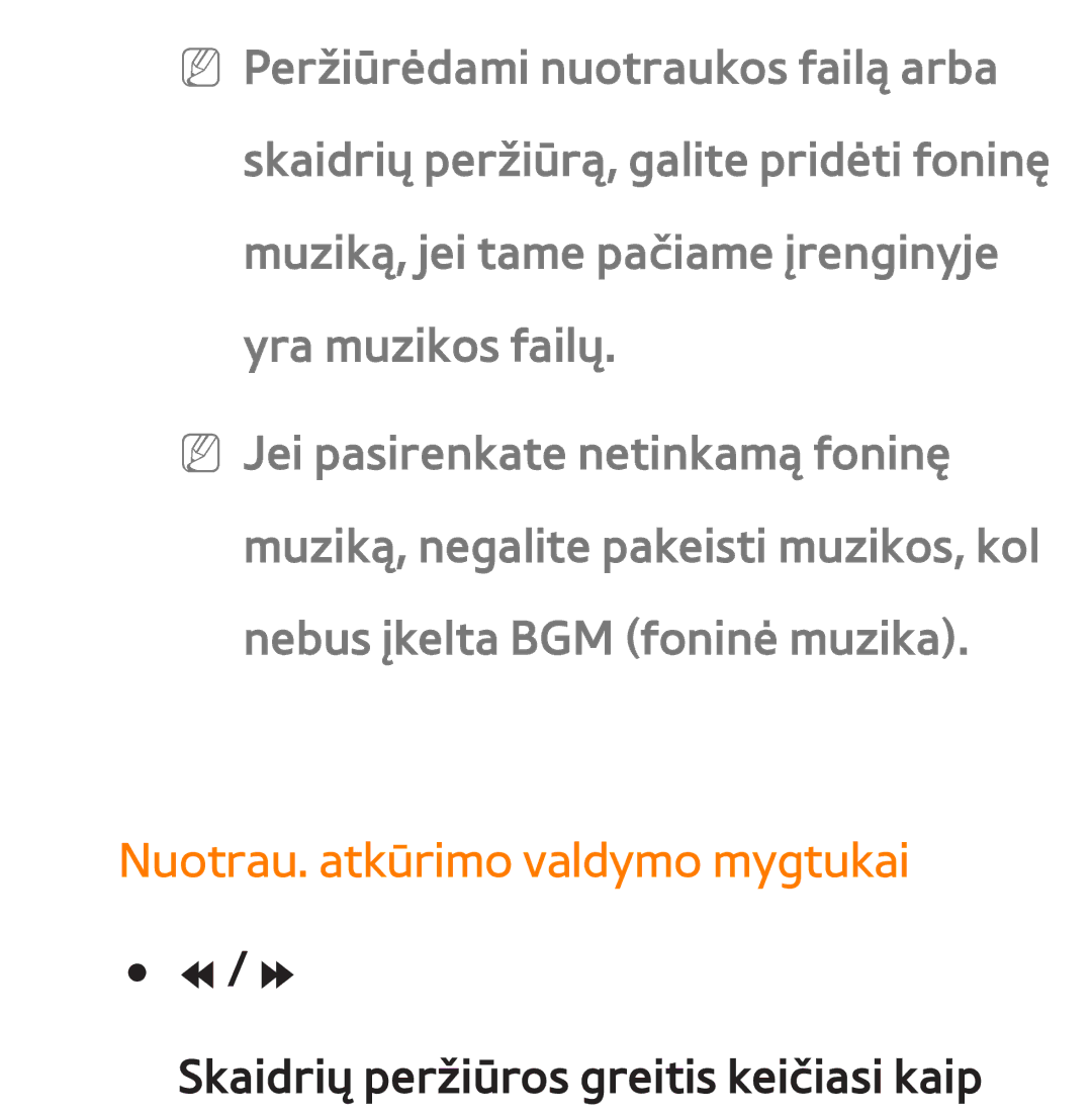 Samsung UE75ES9000SXXH, UE55ES8000SXXH, UE55ES7000SXXH, UE46ES8000SXXH, UE46ES7000SXXH Nuotrau. atkūrimo valdymo mygtukai 