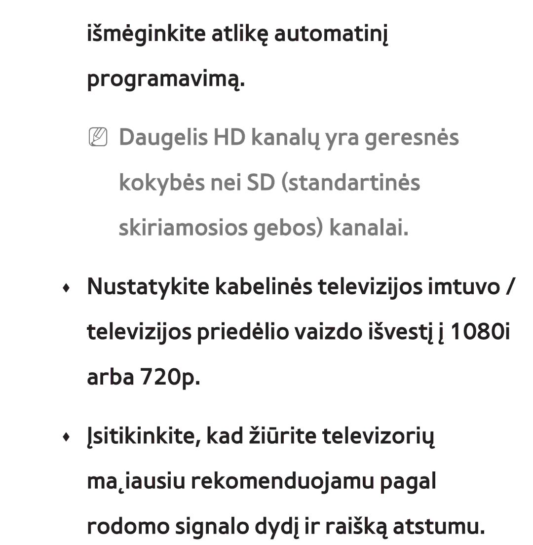 Samsung UE46ES8000SXXH, UE55ES8000SXXH, UE55ES7000SXXH, UE46ES7000SXXH manual Išmėginkite atlikę automatinį programavimą 