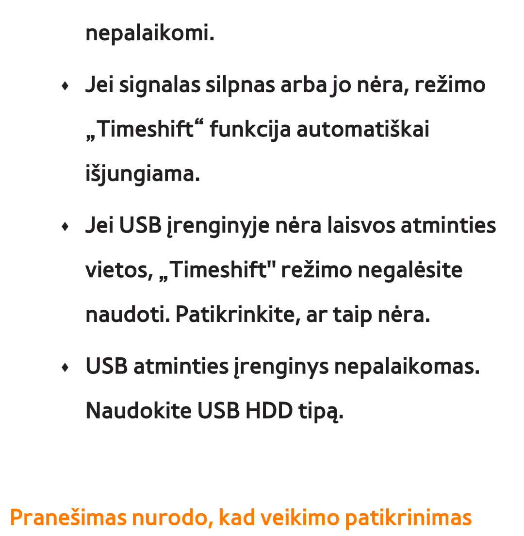 Samsung UE55ES7000SXXH, UE55ES8000SXXH, UE46ES8000SXXH, UE46ES7000SXXH manual Pranešimas nurodo, kad veikimo patikrinimas 