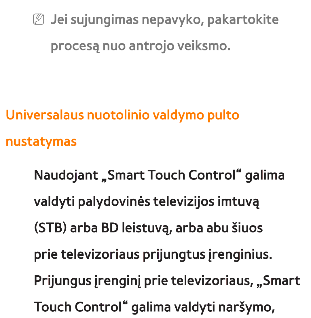 Samsung UE40ES7000SXXH, UE55ES8000SXXH, UE55ES7000SXXH, UE46ES8000SXXH manual Universalaus nuotolinio valdymo pulto nustatymas 