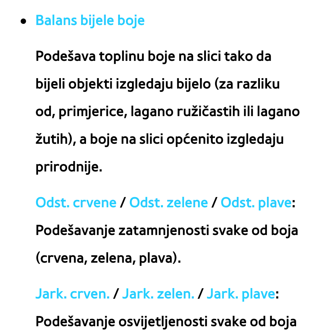 Samsung UE55ES8000SXXH, UE55ES7000SXXH, UE46ES8000SXXH, UE46ES7000SXXH, UE65ES8000SXXH, UE40ES8000SXXH manual Balans bijele boje 