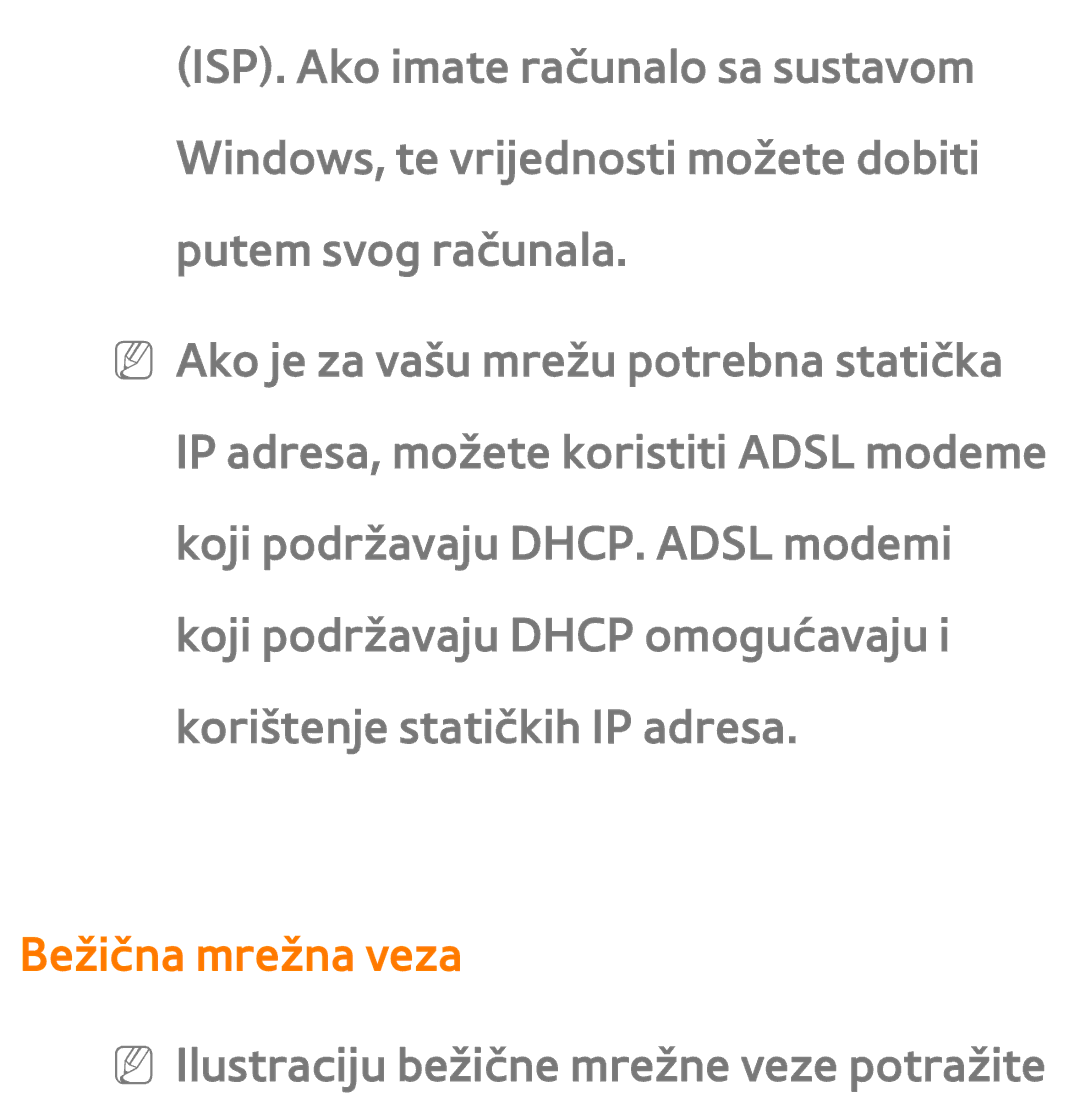 Samsung UE55ES7000SXXH, UE55ES8000SXXH, UE46ES8000SXXH Bežična mrežna veza, NN Ilustraciju bežične mrežne veze potražite 