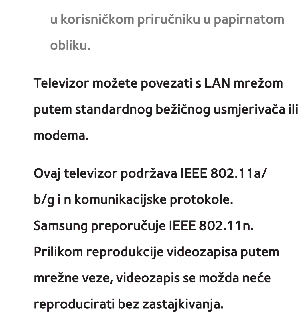 Samsung UE46ES8000SXXH, UE55ES8000SXXH, UE55ES7000SXXH, UE46ES7000SXXH manual Korisničkom priručniku u papirnatom obliku 