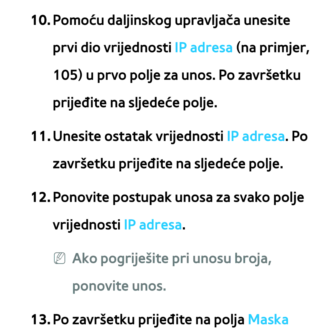 Samsung UE75ES9000SXXH, UE55ES8000SXXH, UE55ES7000SXXH, UE46ES8000SXXH, UE46ES7000SXXH Po završetku prijeđite na polja Maska 