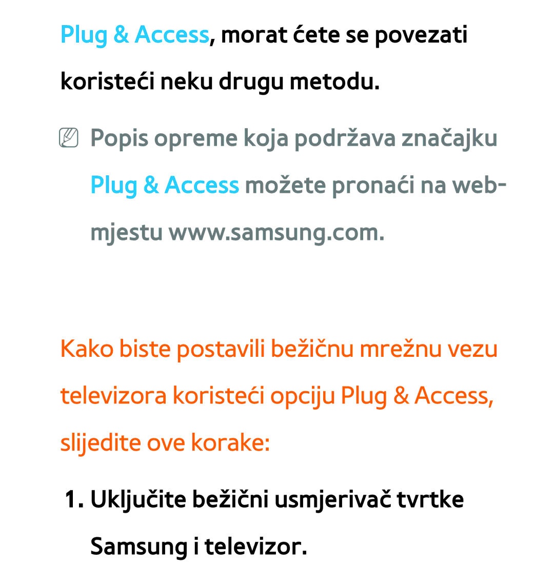 Samsung UE65ES8000SXXH, UE55ES8000SXXH, UE55ES7000SXXH manual Uključite bežični usmjerivač tvrtke Samsung i televizor 