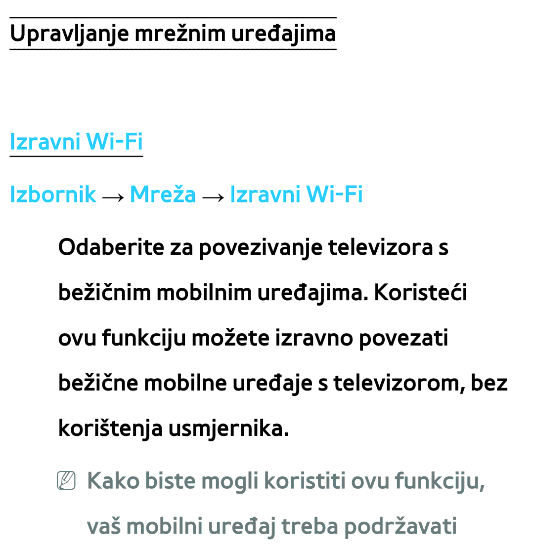 Samsung UE65ES8000SXXH, UE55ES8000SXXH, UE55ES7000SXXH, UE46ES8000SXXH, UE46ES7000SXXH manual Upravljanje mrežnim uređajima 