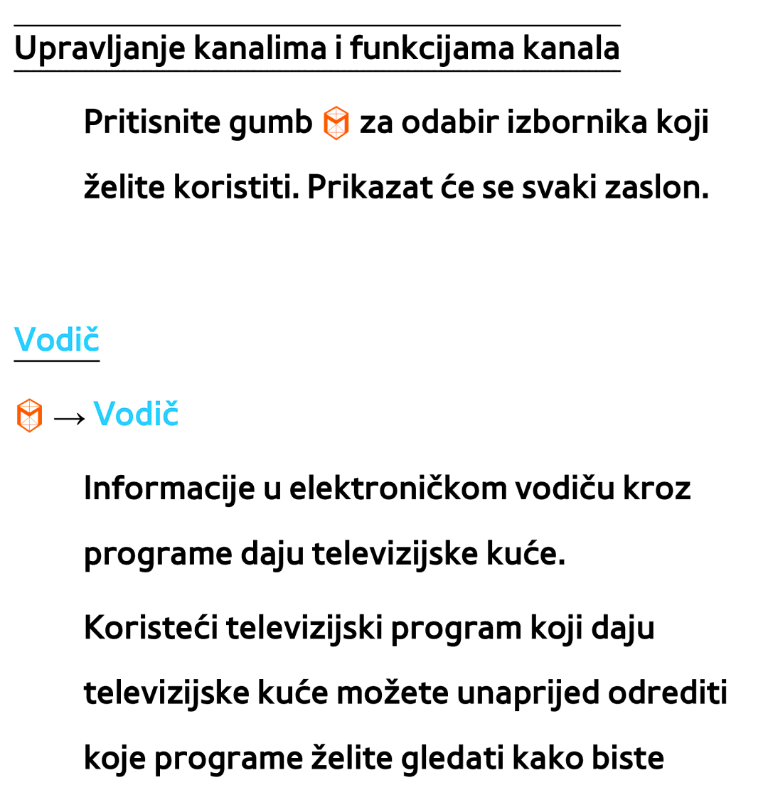 Samsung UE55ES7000SXXH, UE55ES8000SXXH, UE46ES8000SXXH, UE46ES7000SXXH, UE65ES8000SXXH, UE40ES8000SXXH manual Vodič → Vodič 